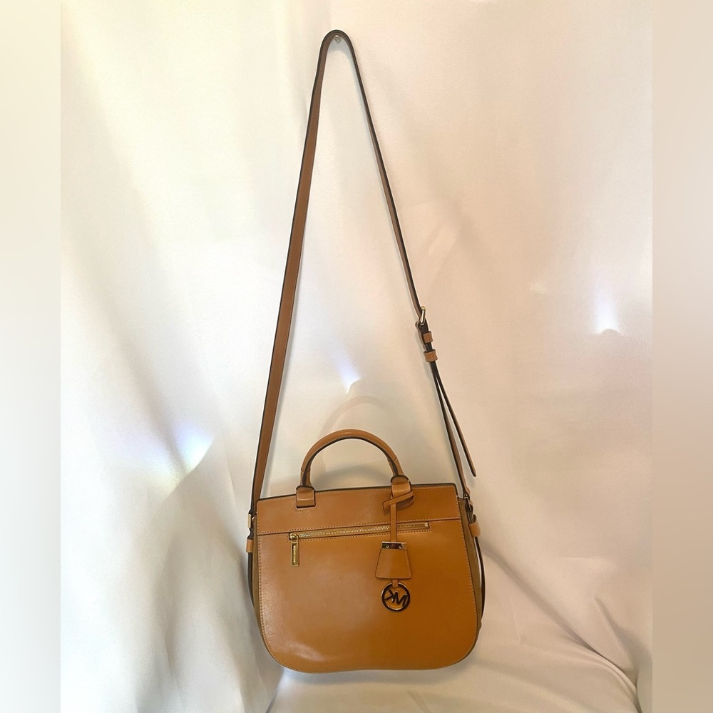 Michael Kors Brown Suede Crossbody Satchel - Picture 2 of 8